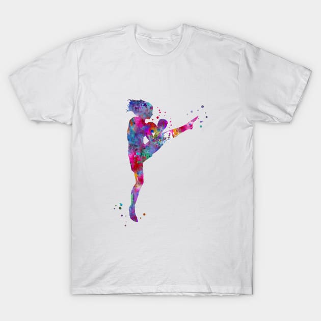 Lady muay thai boxing T-Shirt by RosaliArt